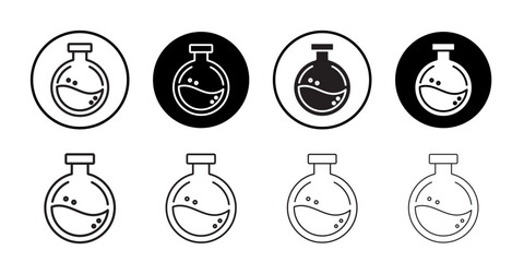 Lab flask icon Flat art in black and white isolated