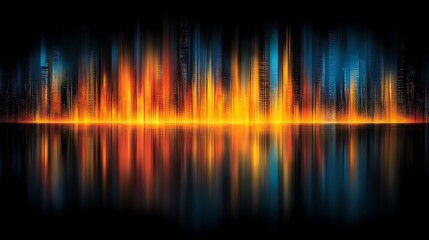 Naklejka premium Abstract Cityscape Night Lights Reflection