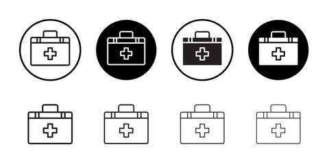 Medical kit icon Flat art in black and white isolated
