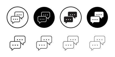 Message icon Flat art in black and white isolated