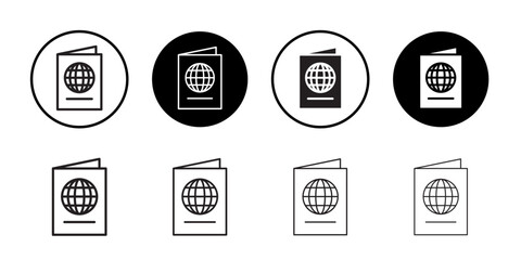 Passport icon Flat art in black and white isolated