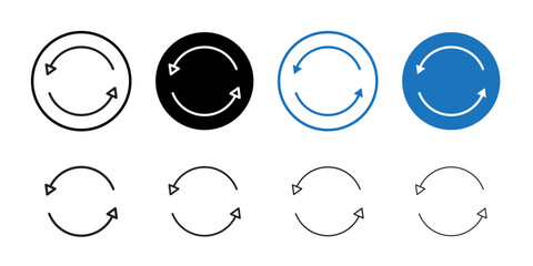 Refresh icon Flat art in black and white isolated