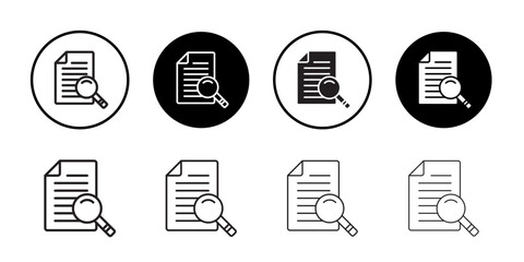 Research icon Flat art in black and white isolated