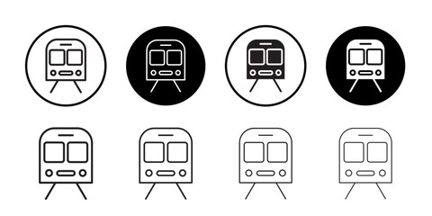 Train icon Flat art in black and white isolated