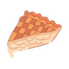 Freshly Baked Apple Pie Vector Illustration with Sweet Details