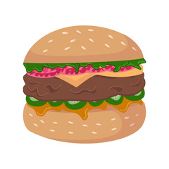 Vibrant Cheeseburger Vector Illustrations: Perfect for Branding