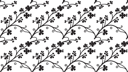 Black and White Flower Pattern Vector