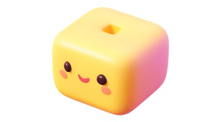 A 3D cartoon-style icon of a [item], with a pixelated, very cute shape, designed with a paint material effect. 