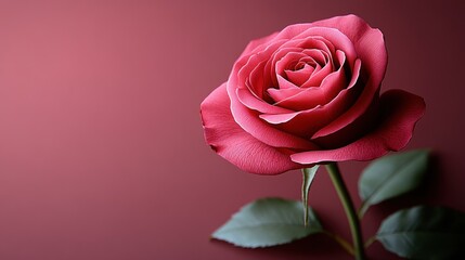 Fototapeta premium A close-up of a pink rose against a soft gradient background, highlighting beauty and elegance.