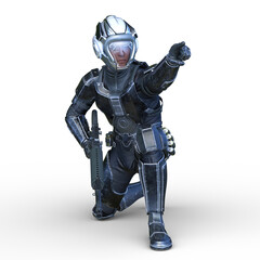 サイバー戦士　3DCGレンダリング