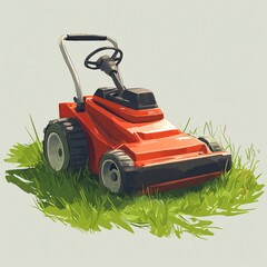 lawnmower isolated on white background