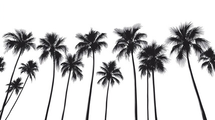 Obraz premium palm tree silhouette on white