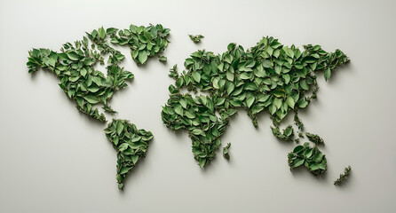 green world map made of grass