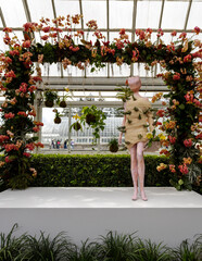 Floral mannequin in floral fashion.