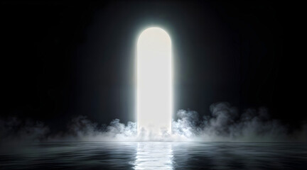 door fountain in the night