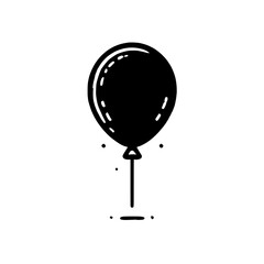 Simple Black Balloon Doodle