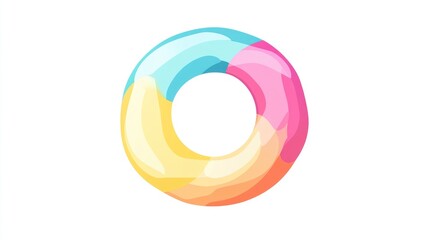 Obraz premium a creative donut chart clipart, segmented data visualization element, pastel colors, flat design, isolated on white background
