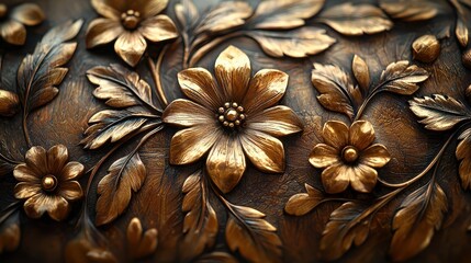 Ornate Floral Relief Design Crafted in Rich Bronze Finish