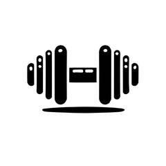 Fitness Icon: A simple yet powerful silhouette of a dumbbell, symbolizing strength, dedication, and the pursuit of physical well-being.  