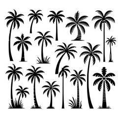 Tropical Paradise Collection:  A collection of 15 unique palm tree silhouettes, perfect for adding a touch of tropical flair to your designs.  