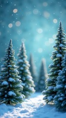 christmas tree and snow