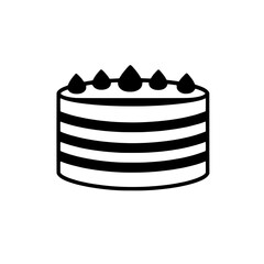 Layered Cake Icon: Delicious dessert, simple icon design, bakery, sweet treat 
