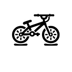 Fototapeta premium BMX Bike Icon: Bold black BMX bicycle illustration, perfect for web design, app icons, and print materials. Simple, stylish, and ready to ride. 