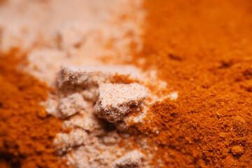 Close up of meat spices for marinating