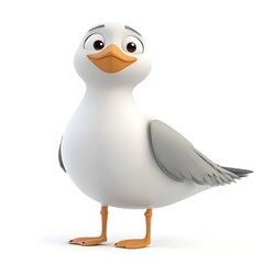 Cute 3D Seagull Character