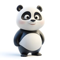Naklejka premium Cute 3D Panda Character