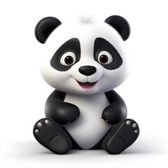 Naklejka premium Cute 3D Panda Character