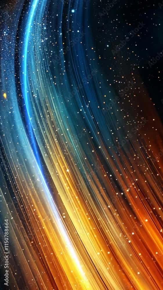 Aufkleber dynamic abstract design featuring vibrant colors and flowing lines in a cosmic style