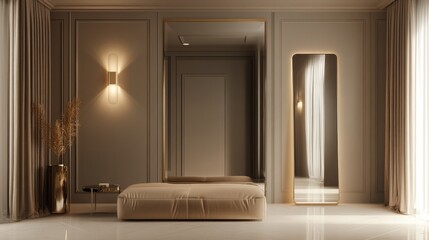 Elegant Interior Design with Minimalist Furniture and Gold Accents