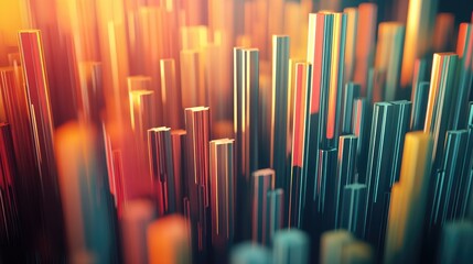 Obraz premium Abstract financial growth graph with dramatic lighting, impactful look, 3D illustration