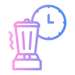 timer Line Gradient Icon