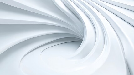 Abstract white spiral pattern with smooth flowing lines