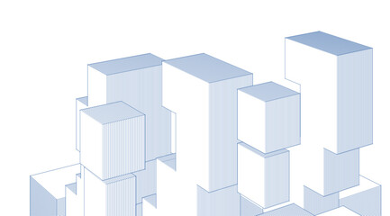 abstract modular architecture 3d rendering	
