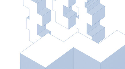 Obraz premium abstract modular architecture 3d rendering 