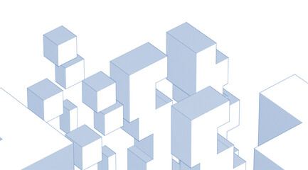 abstract modular architecture 3d rendering	
