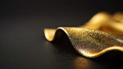 Obraz premium A vertical empty golden scroll, perfect for adding your own text, evokes a sense of elegance and timelessness.