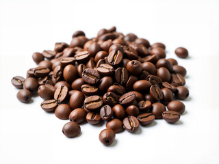 Coffee beans on white background