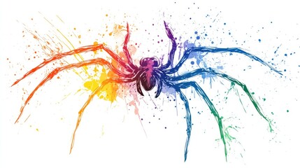 an artistic spider chart clipart, skill analysis element, hand-drawn aesthetic, vivid colors, isolated on white background