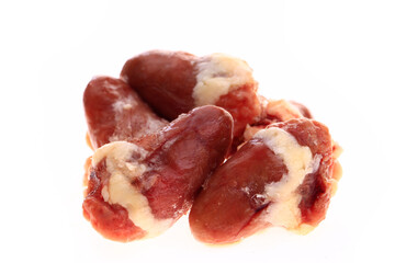 The heart in the white background