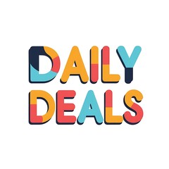 Colorful Daily Deals Text Graphic Design