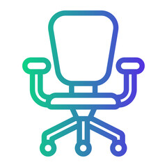 chair Line Gradient Icon