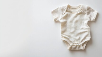 Simple White Baby Onesie on Light Background