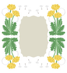 Obraz premium タンポポのベクターフレーム