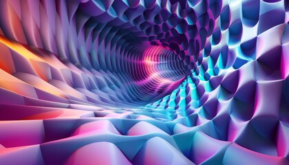 Vivid checkerboard design with mismatched colors creating a warped chessboard effect