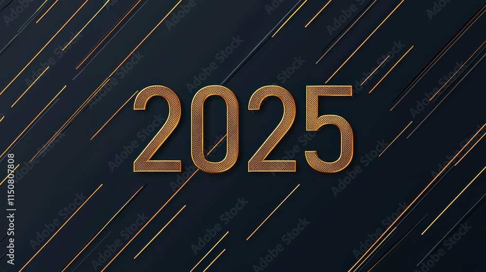 Poster modern bold design for 2025 with clean lines and borderless elements in a dynamic color palette