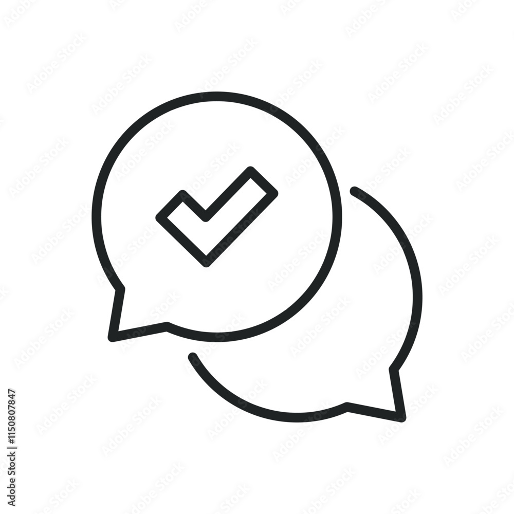 Poster chatting thin line icons. editable stroke and perfect pixel on transparent background